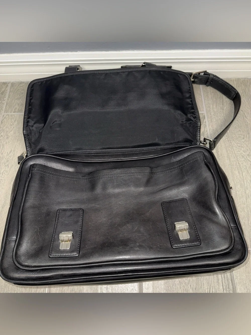 Coach K33-5237 Black Laptop Leather The Connor Organizer Briefcase Authentic